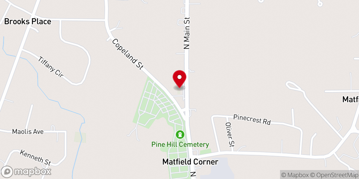 Map showing location of New England Baptist Church