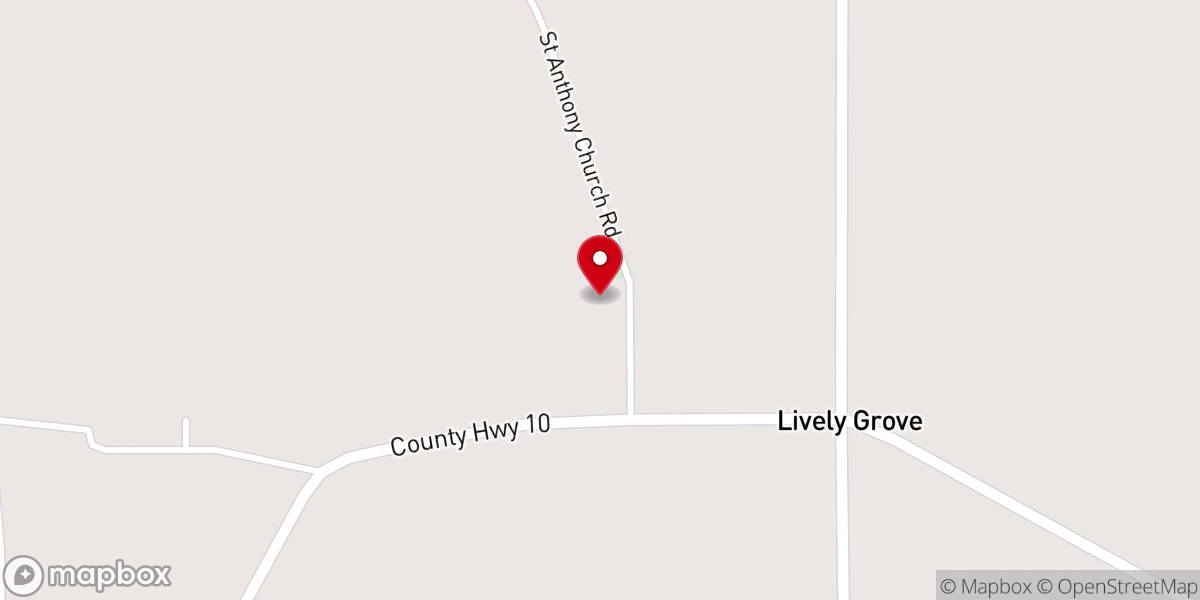 Map showing location of St Anthony Catholic Church