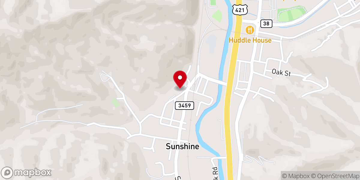 Map showing location of Sunshine Baptist Church
