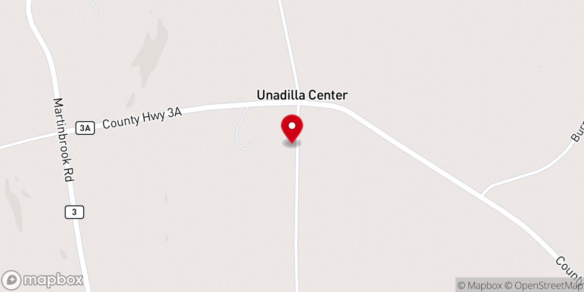 Map showing location of Unadilla Center United Methodist