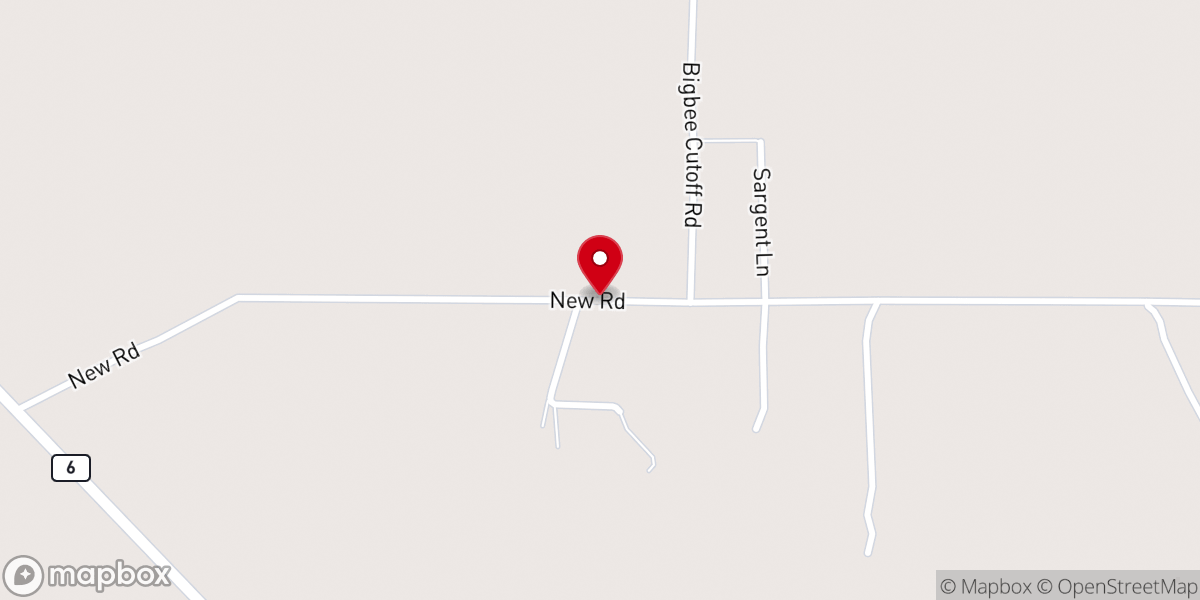 Map showing location of Bigbee Baptist Church