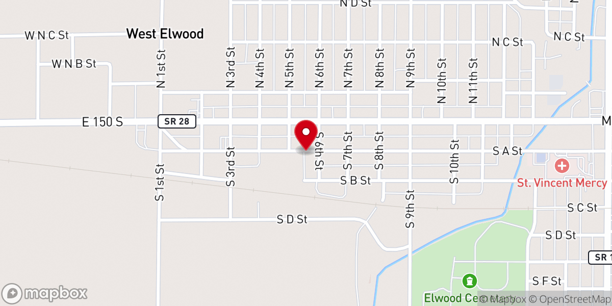 Map showing location of Joy Christian Church
