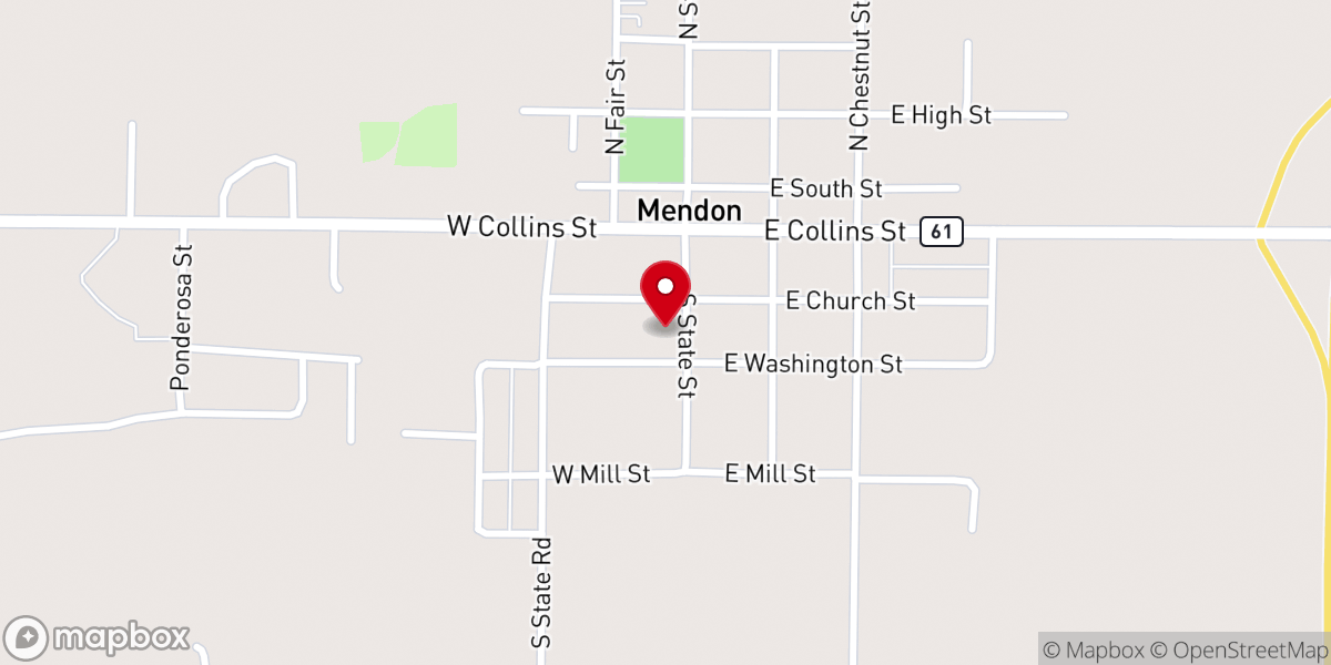 Map showing location of Salem Lutheran Church