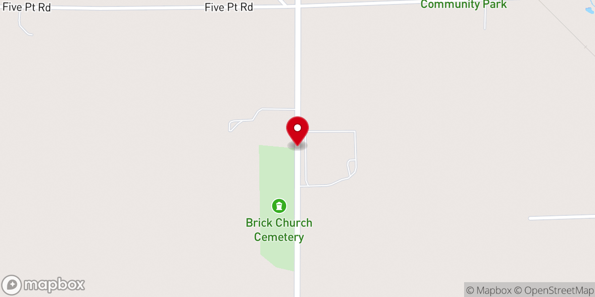 Map showing location of Nettle Creek Church
