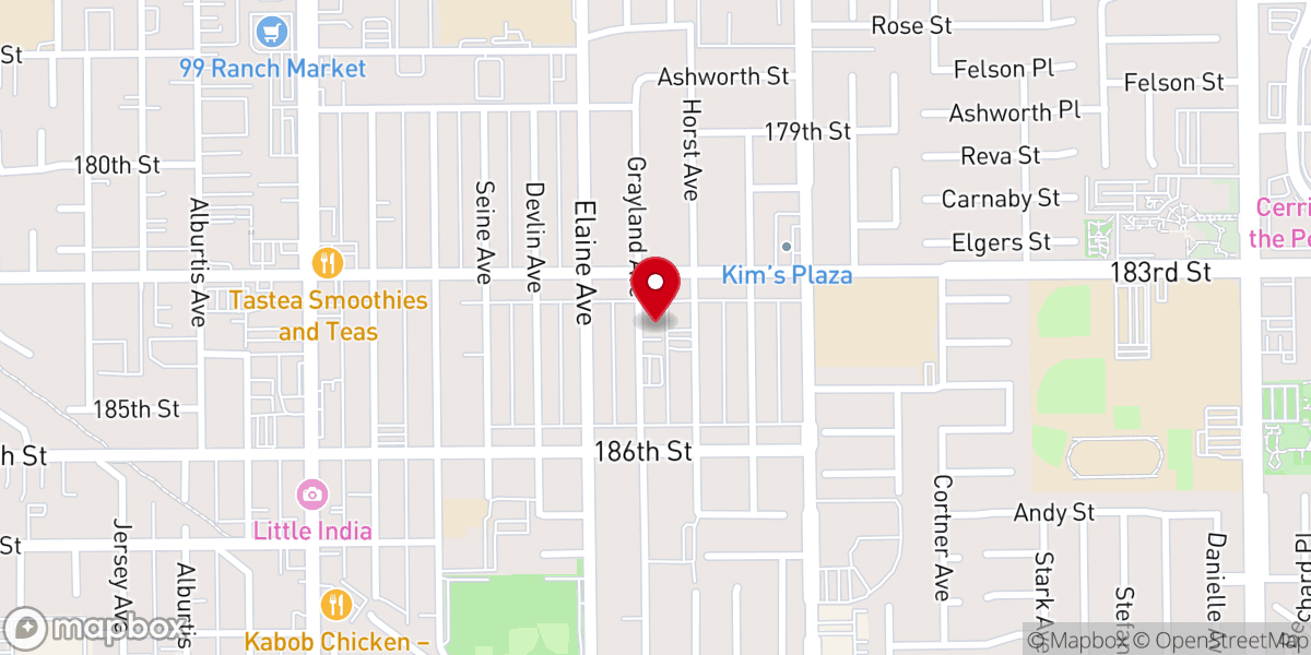 Map showing location of First Baptist Church of Artesia