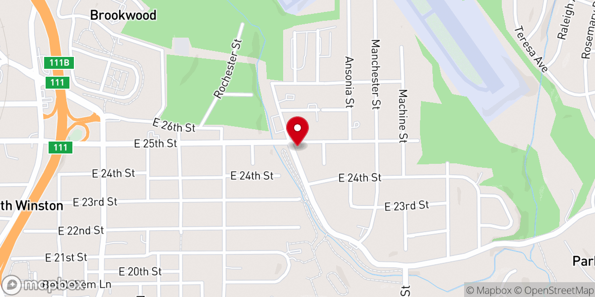 Map showing location of John Wesley AME Zion Church