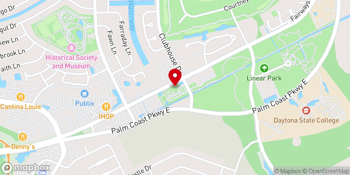 Map showing location of Palm Coast Community Center