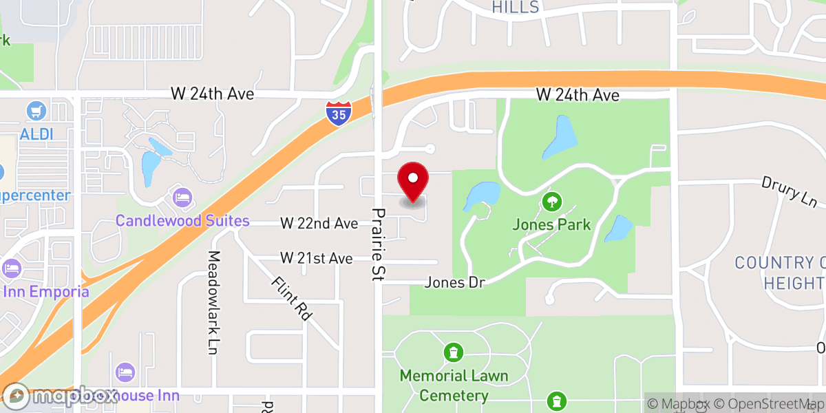 Map showing location of West Side Baptist Church