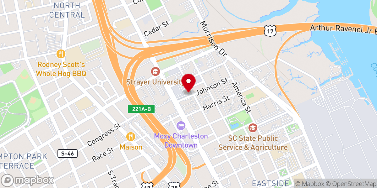 Map showing location of Greater Middleton Chapel AME Church