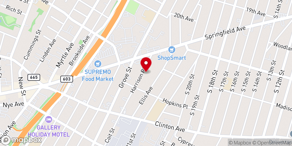 Map showing location of Haitian Pentecostal Church
