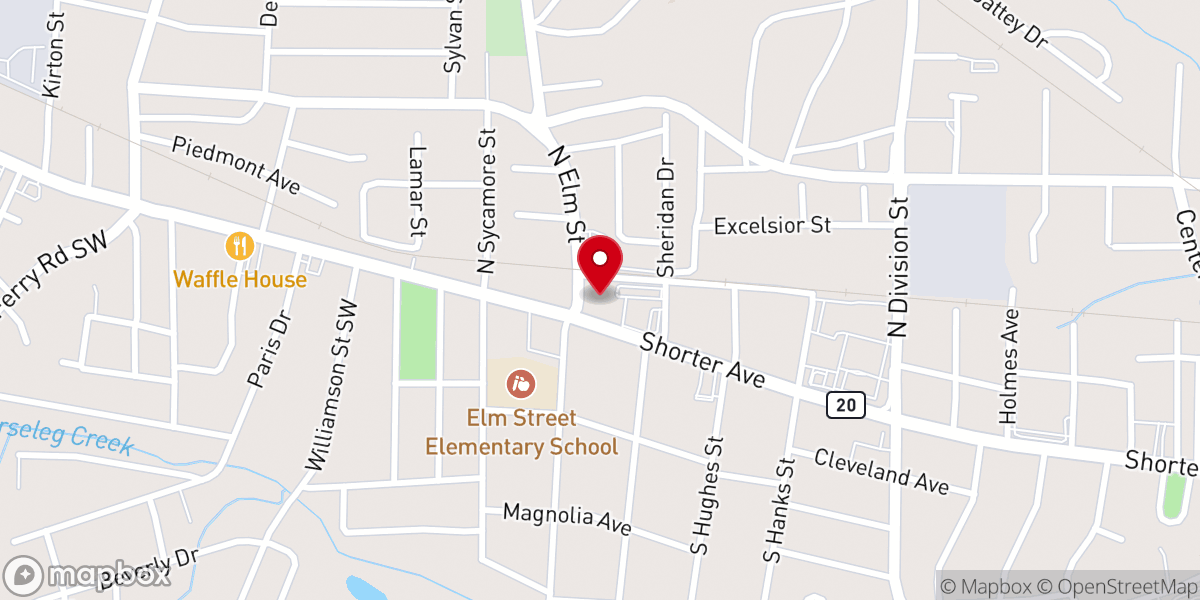 Map showing location of West Rome Baptist Church