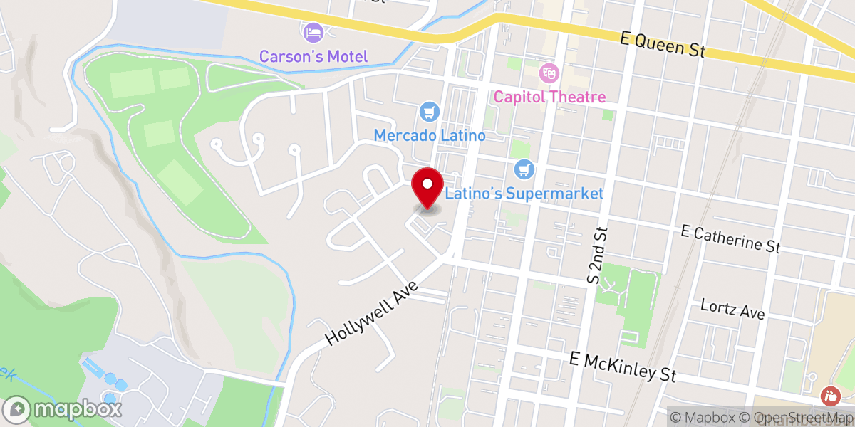 Map showing location of Cedar Street Mennonite Church