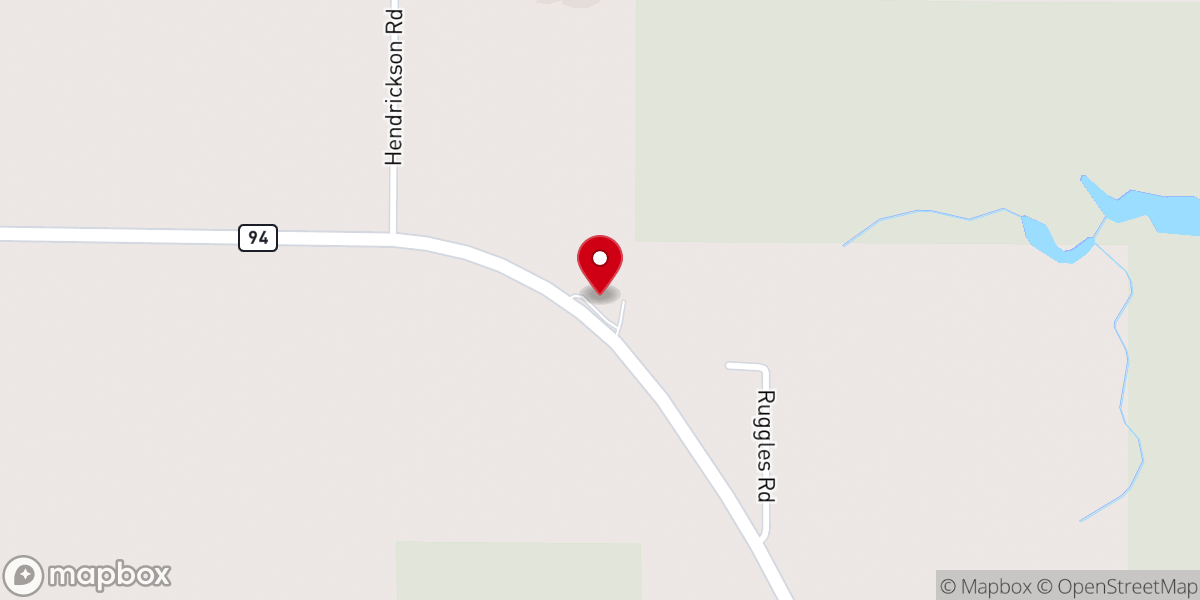 Map showing location of Hiawatha Country Church