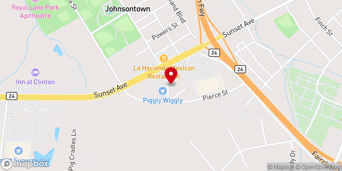 Map showing location of Immanuel Baptist Church