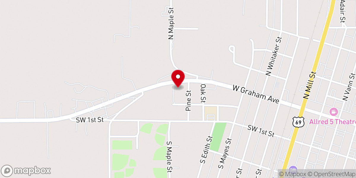 Map showing location of Pryor Home Rescue Mission