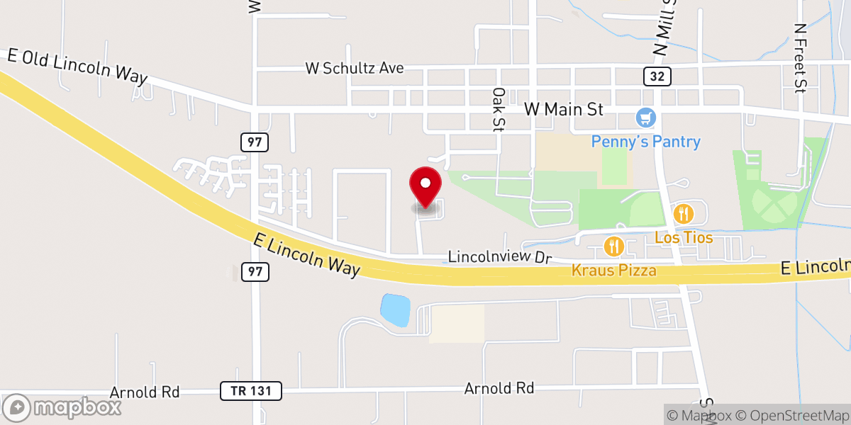 Map showing location of Dalton Baptist Church