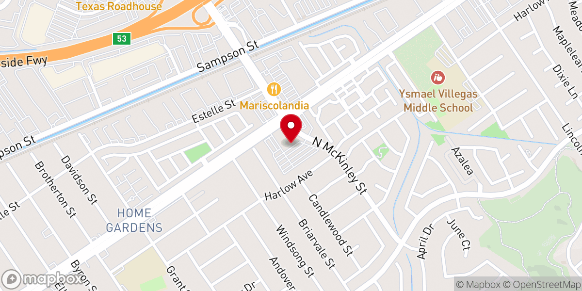 Map showing location of Corpus Christi Catholic Church
