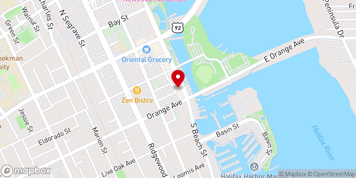 Map showing location of First Presbyterian Church Daytona Beach