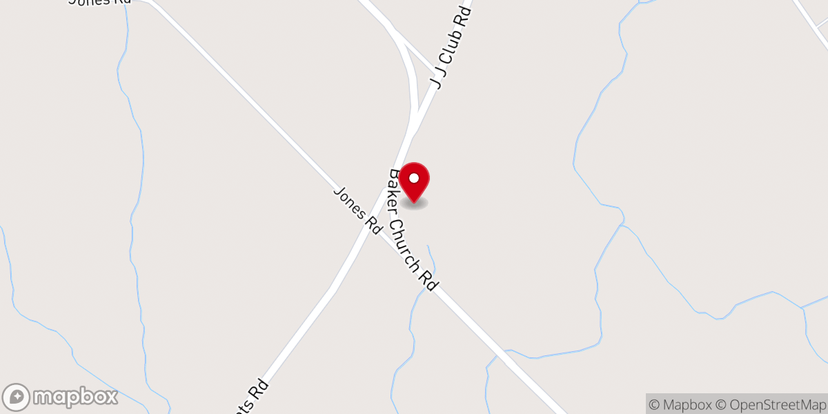 Map showing location of Baker Baptist Church