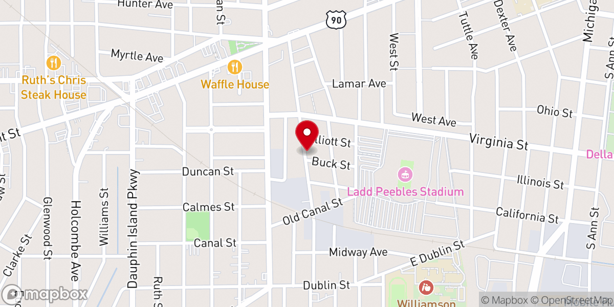 Map showing location of Corinthian Missionary Baptist Church