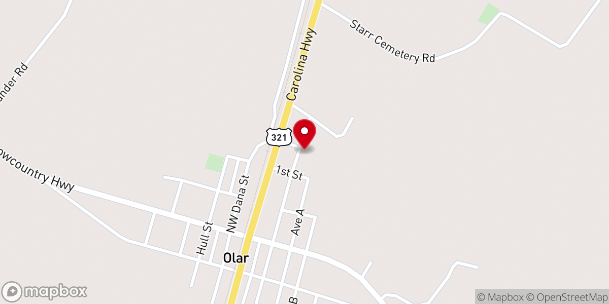 Map showing location of Bell's Chapel Pentecostal Holiness Church