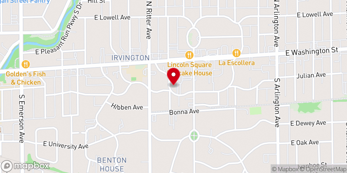 Map showing location of Irvington Presbyterian Church