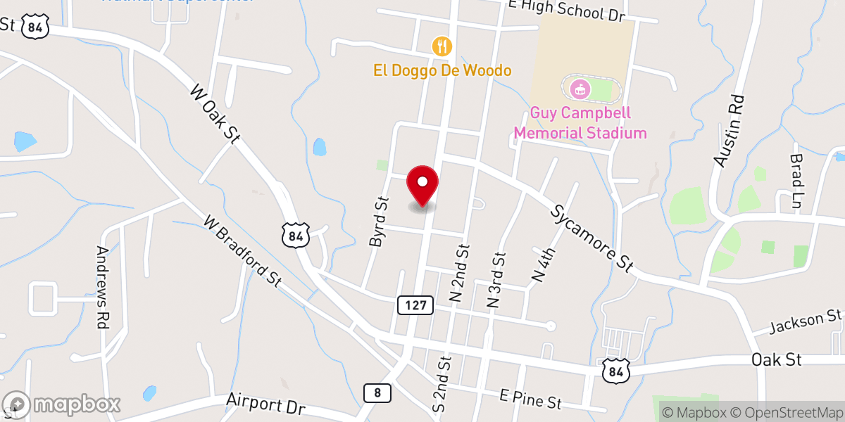 Map showing location of Lasalle Parish Media Center Apples Program