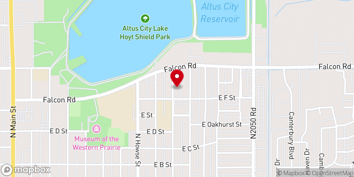 Map showing location of Altus Seventh-Day Adventist Church