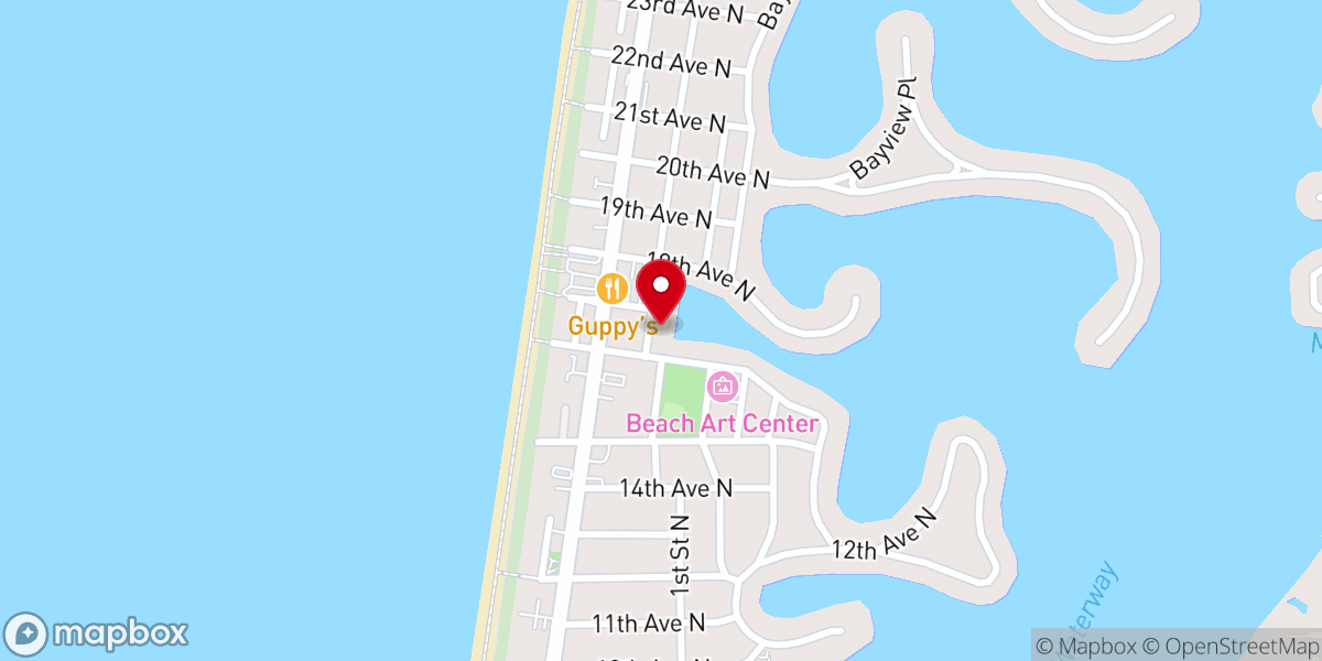 Map showing location of Beach Community Food Pantry