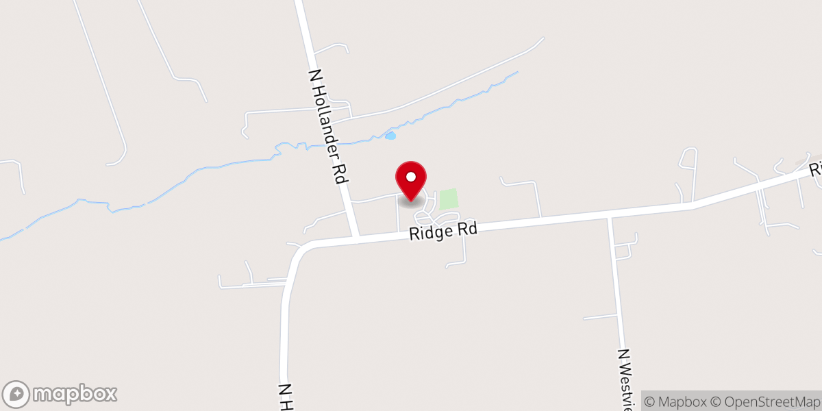 Map showing location of Ridgeview Mennonite Church