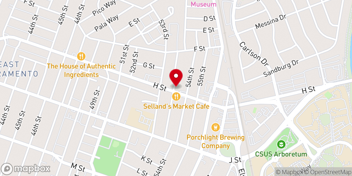 Map showing location of Sacramento Christian Healing Ministry