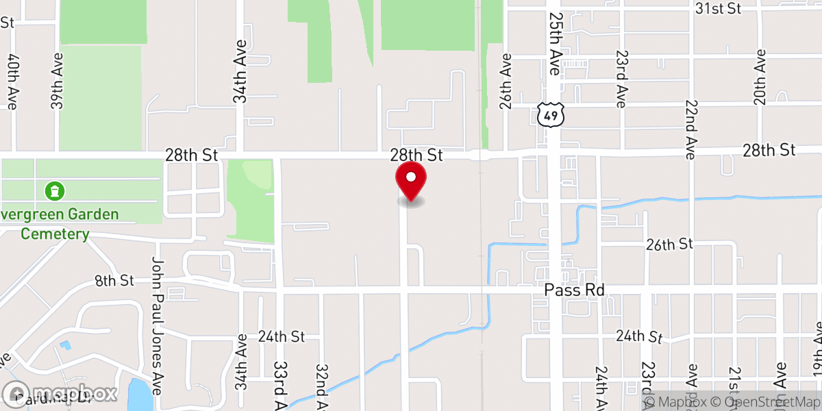 Map showing location of New Testament Pentecostal Church