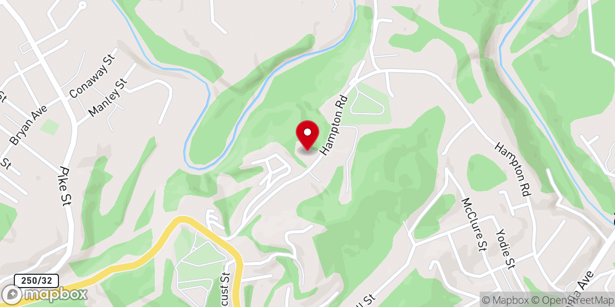 Map showing location of Hampton Road Baptist Church
