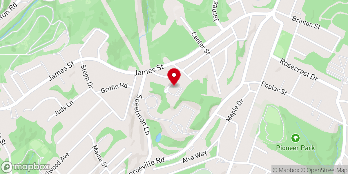 Map showing location of Hillcrest United Presbyterian Church