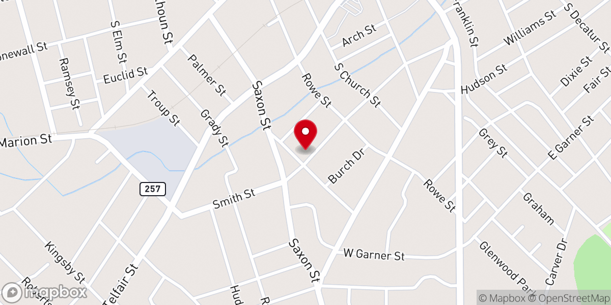 Map showing location of Saxon Heights Baptist Church