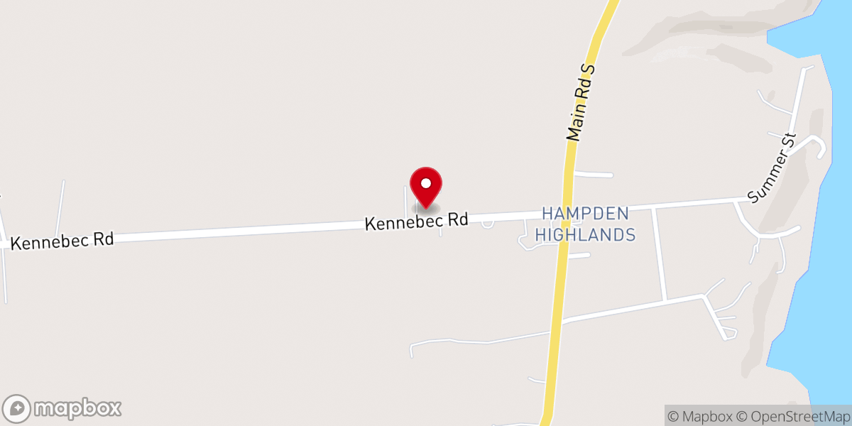 Map showing location of Hampden Highlands United Methodist Church