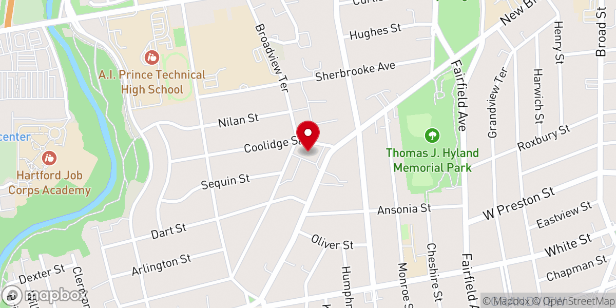 Map showing location of Saint Lawrence O'Toole Roman Catholic Church