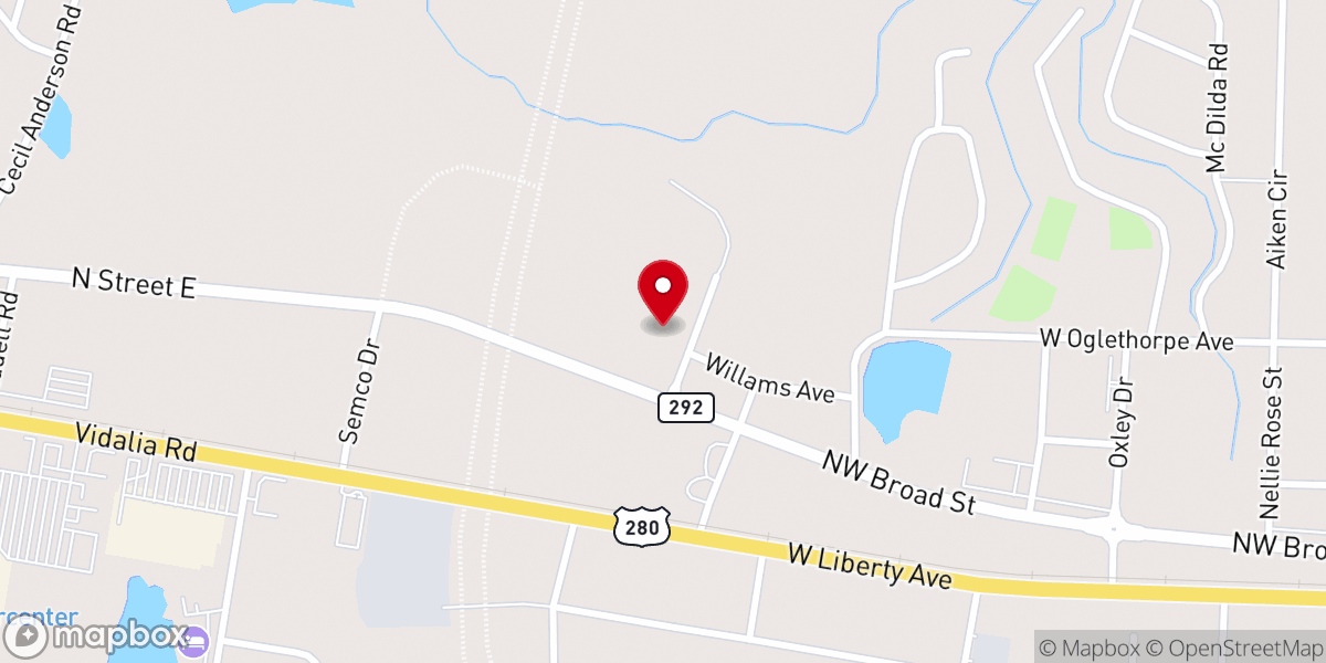 Map showing location of Oaks Church