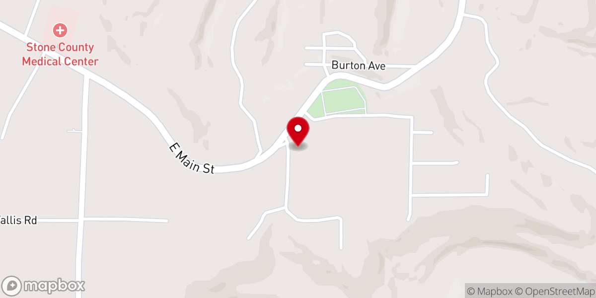 Map showing location of Flatwoods Baptist Church
