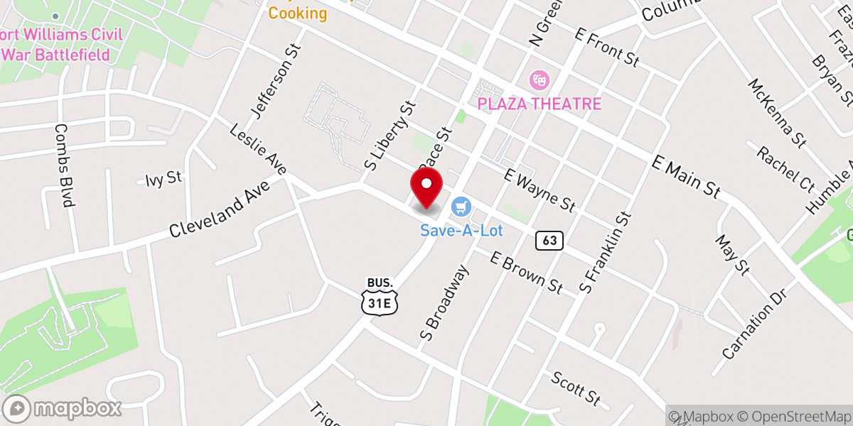 Map showing location of Our Lady of Caves Church