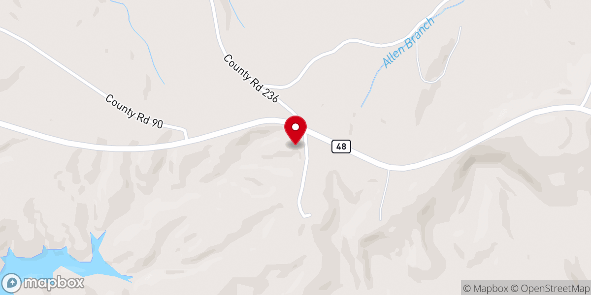 Map showing location of Mount Grove Baptist Church