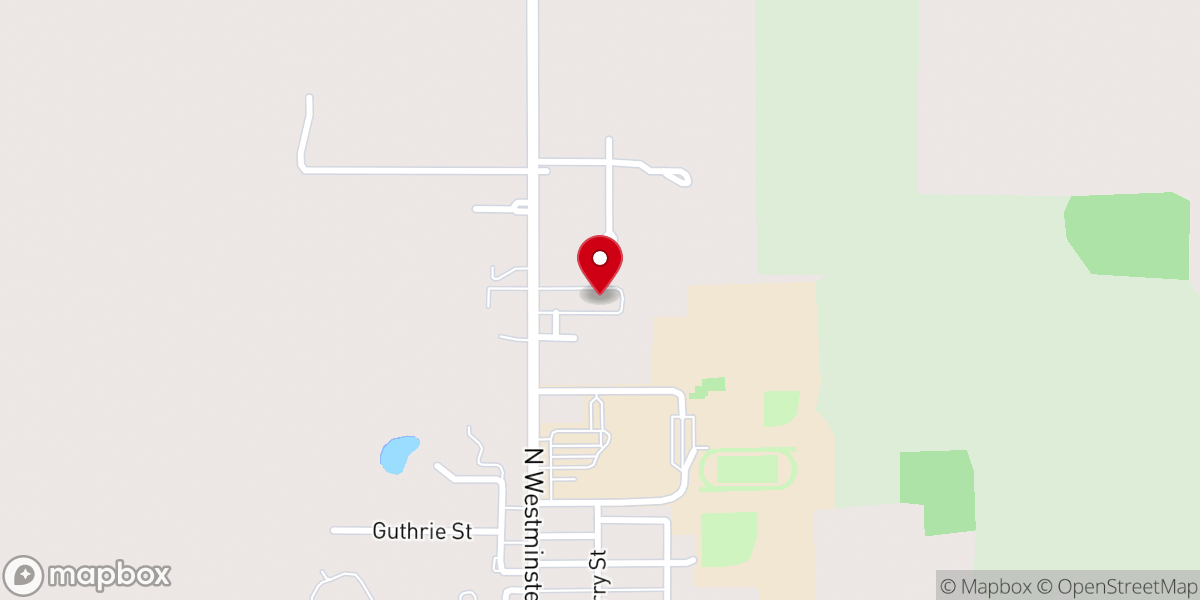 Map showing location of Waynesfield Baptist Church