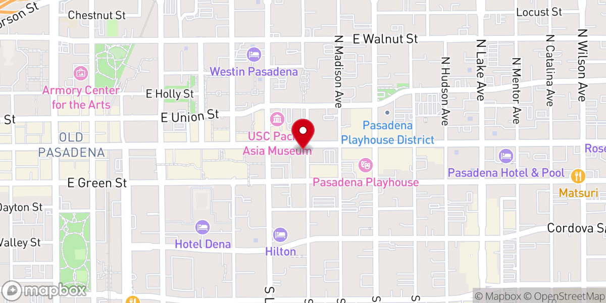 Map showing location of First United Methodist Church of Pasadena