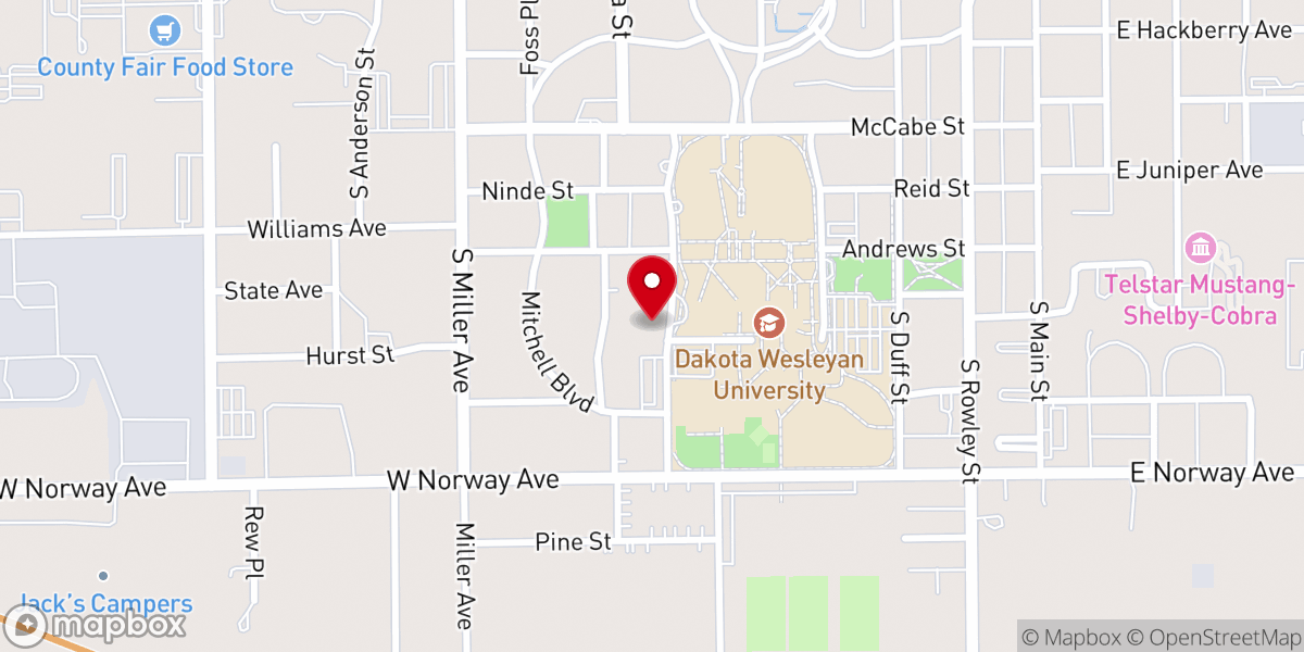 Map showing location of Dakotas United Methodist Foundation