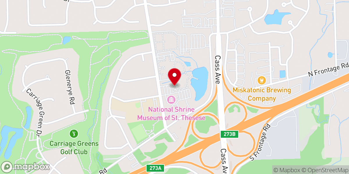 Map showing location of National Shrine and Museum of St. Therese