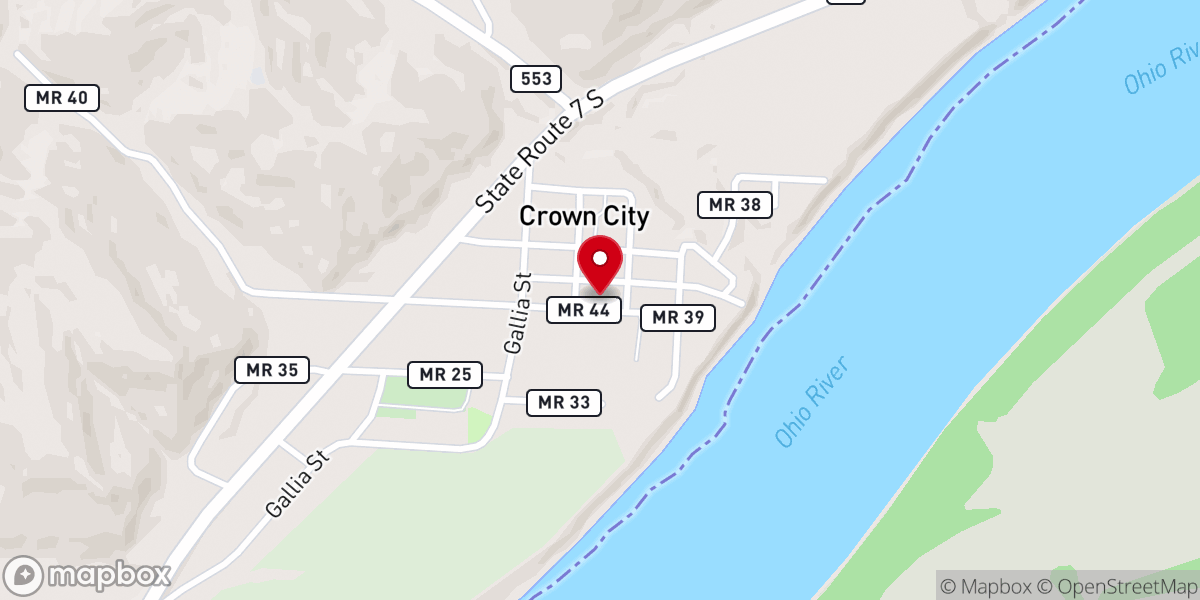 Map showing location of Crown City Methodist Church