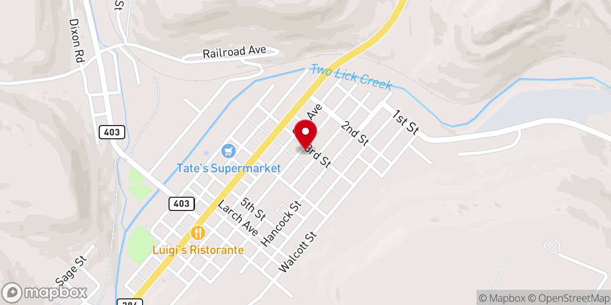 Map showing location of Church of the Resurrection - Clymer