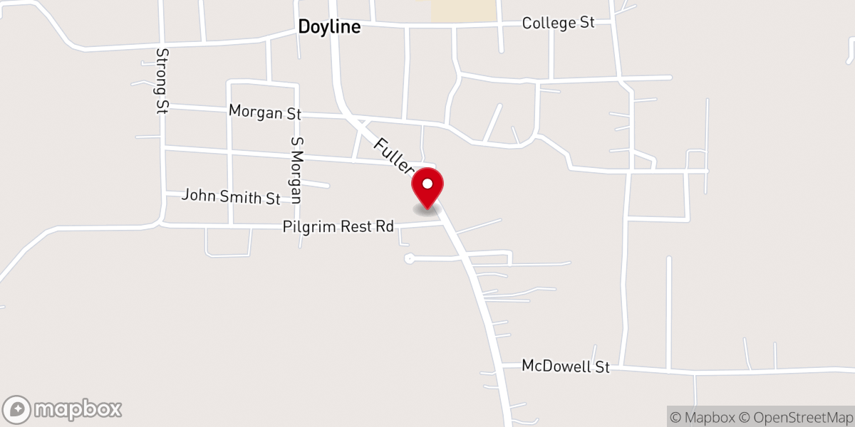 Map showing location of Zion Hill Baptist Church