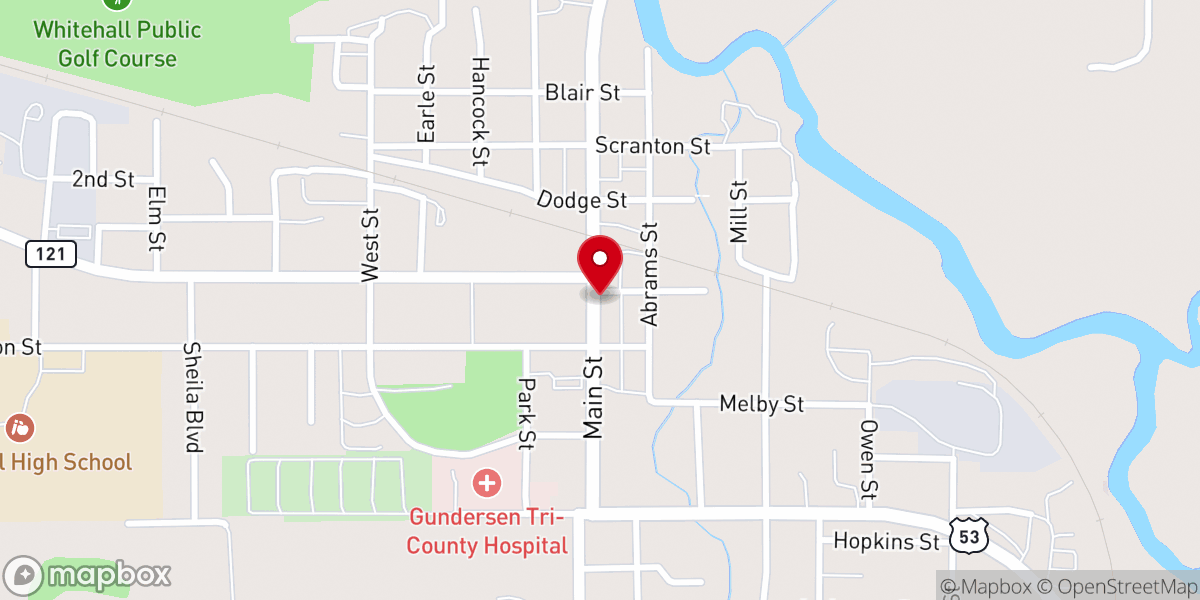 Map showing location of Whitehall United Methodist Church