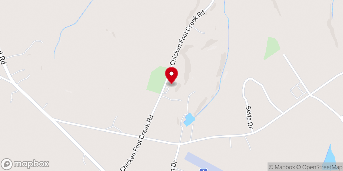 Map showing location of Green Pond Baptist Church